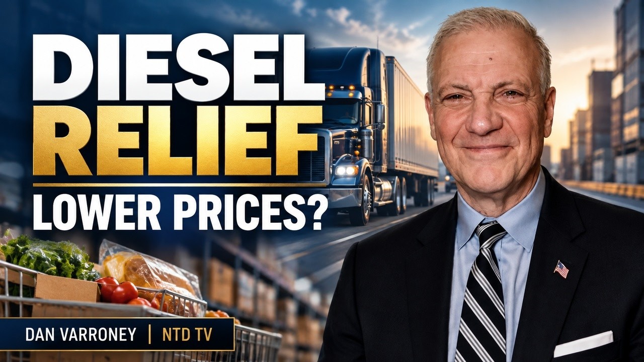 Dan Varroney with a truck and groceries: Diesel Relief, Lower Prices?