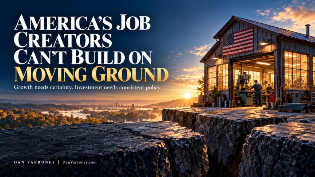 America’s job creators can’t build on moving ground: growth needs certainty and consistent policy.