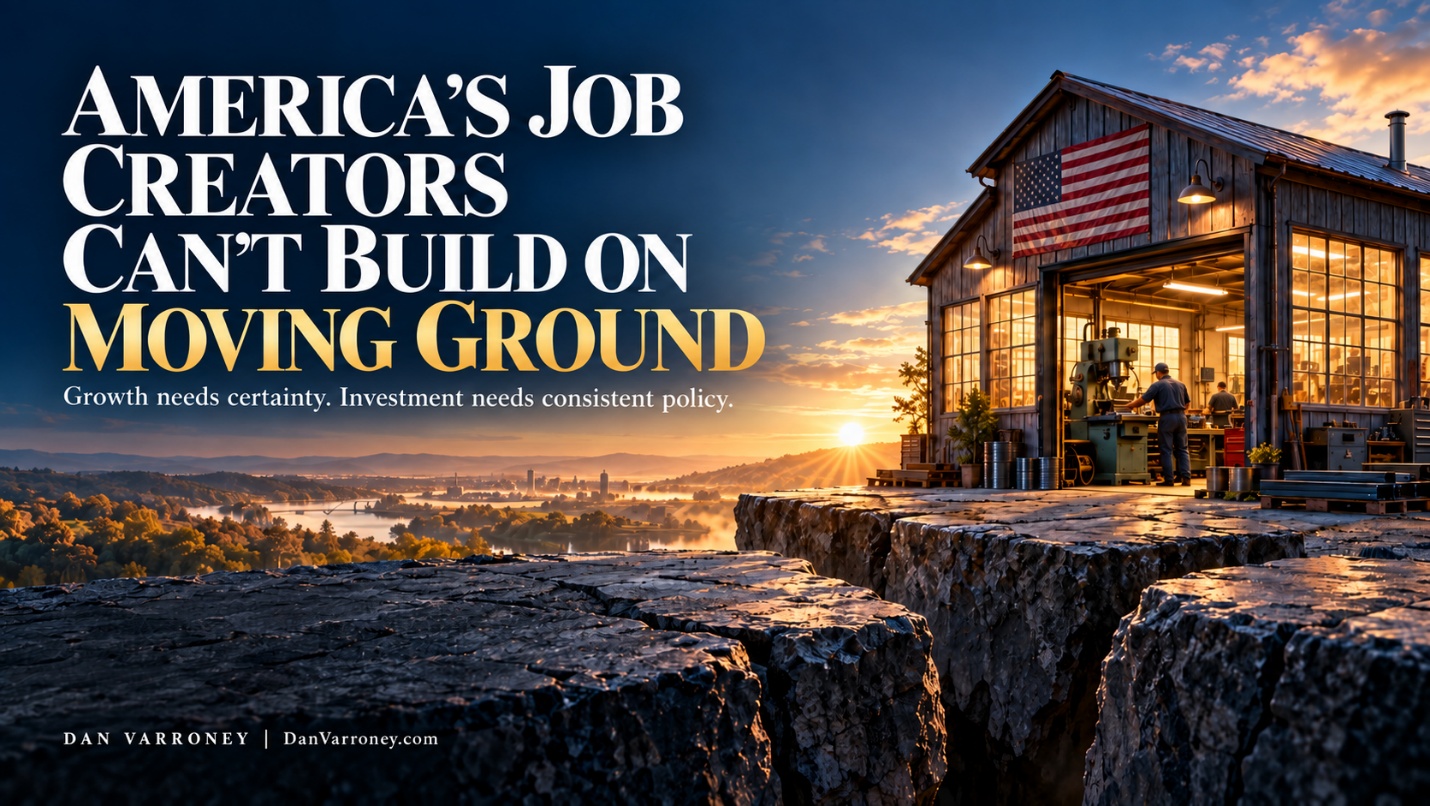 America’s job creators can’t build on moving ground: growth needs certainty and consistent policy.